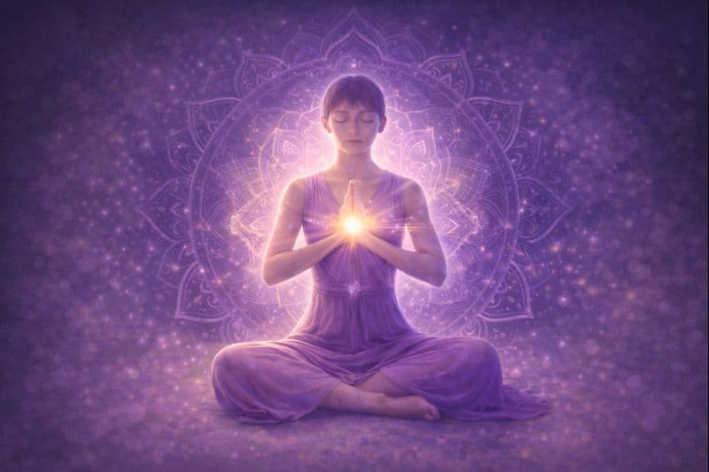 Bästa meditationsappar för INFJ 2024 - mediterande kvinna med mandala för inre lugn och mindfulness